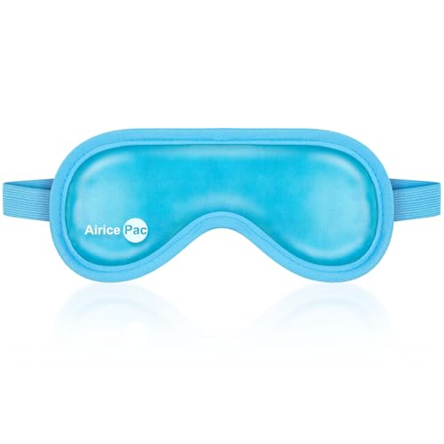 AiricePac Cold Eye Mask Cooling Eye Mask for Dry Eyes, Gel Eye Mask Eye Ice Pack Reusable Cold Eye Compress for Dark Circles, Migraines, Eye Surgery, Skin Care