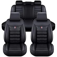 Car Seat Covers Full Set 5 Seat for Toyota Sienna (XL30) 3.Gen 2011-2016, Leather Seat Covers Luxury Seat Cover Front and Rear Seat Protectors, Leather Car Seat Covers Waterproof(A(Black))