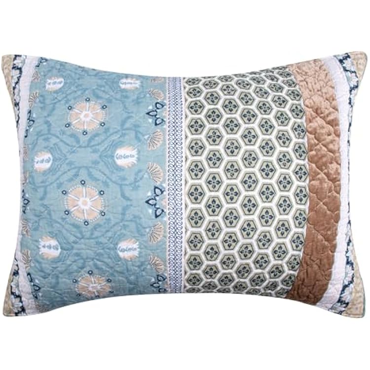 Greenland Home Thalia Pillow Sham, 1 Count, Model GL-2312BS, Standard 20x26-inch, Blue