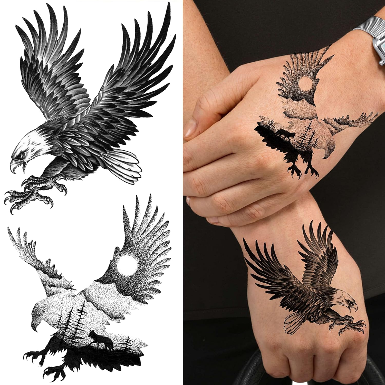 Buy Vantaty 10 Sheets Realistic Tiger Temporary Tattoos Animals For Men Body Armband Soldier Fake Tatoo Stickers For Women Scorpion Wolf Deer Elk Eagle Bear Dot Adults Forearm Tattoos Girls Kids Teens